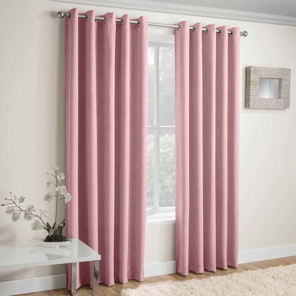 Enhanced Living Vogue Blush Thermal Blackout Eyelet Readymade Curtains 229 x 183cm Image 1