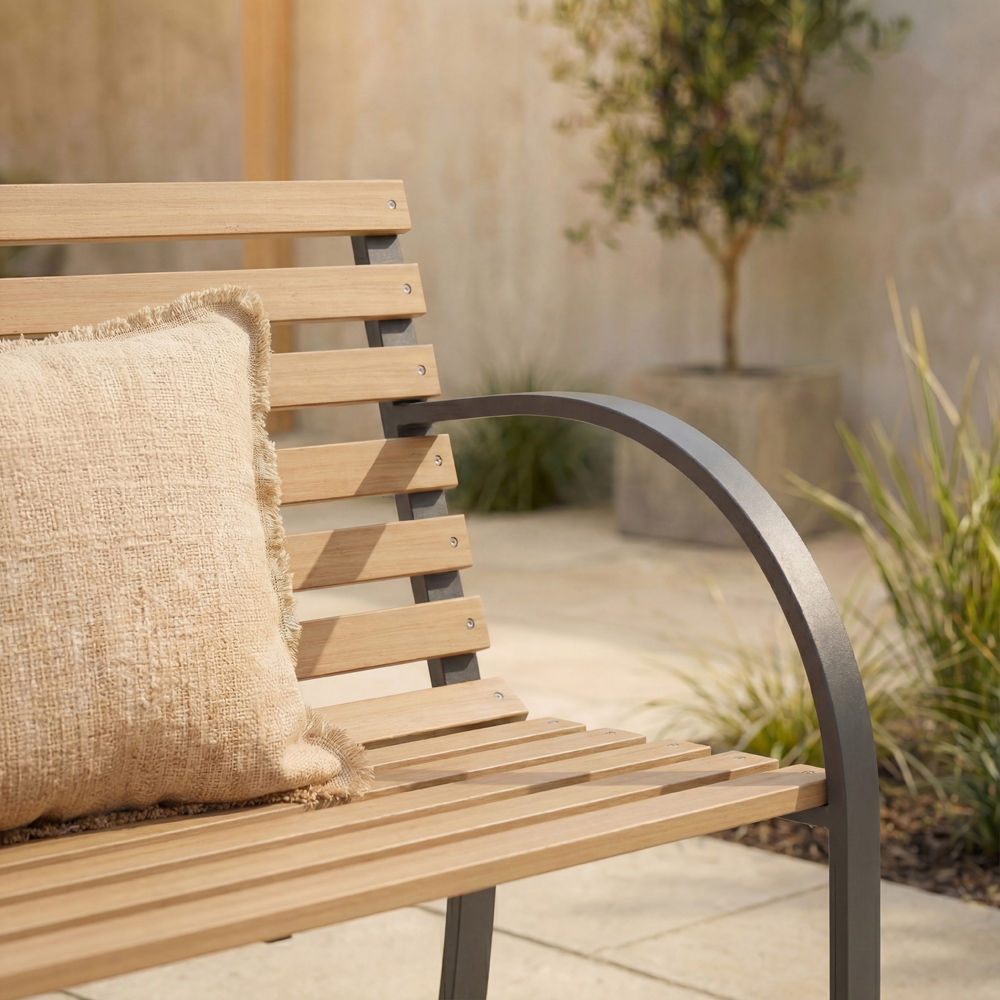 GARDEN VIDA Slatted Garden Bench Image 6