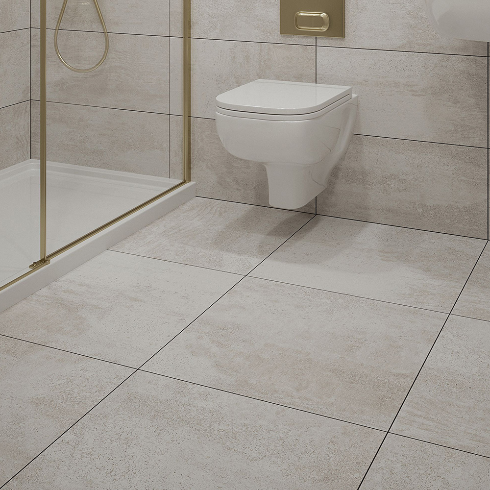 Johnson Tiles Ashlar Crafted Grey Grip Floor Tile Sample 600 x 600mm Image 1