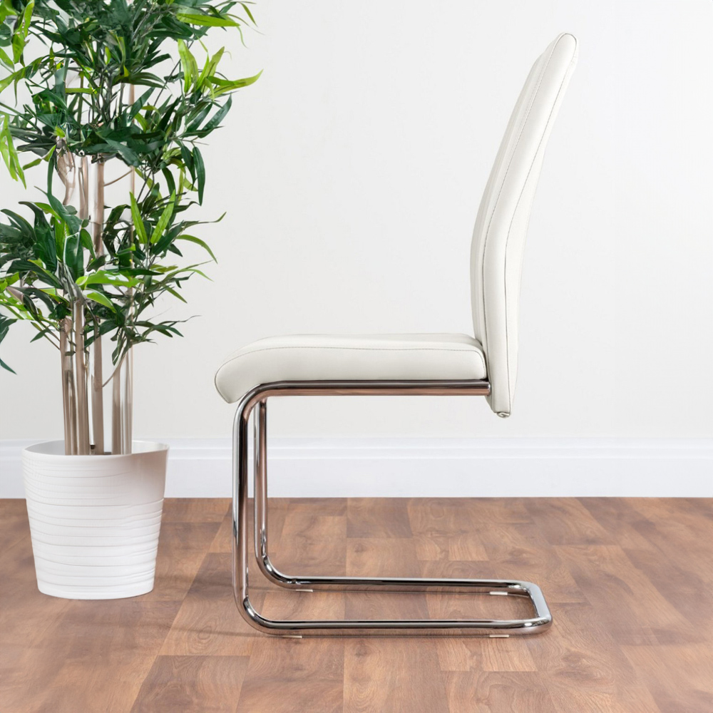 Furniturebox Lucia Fortana 6 Seater Dining Set White Gloss and Chrome Image 4