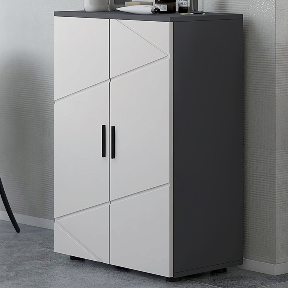 Portland 2 Door Grey Floor Cabinet Image 1