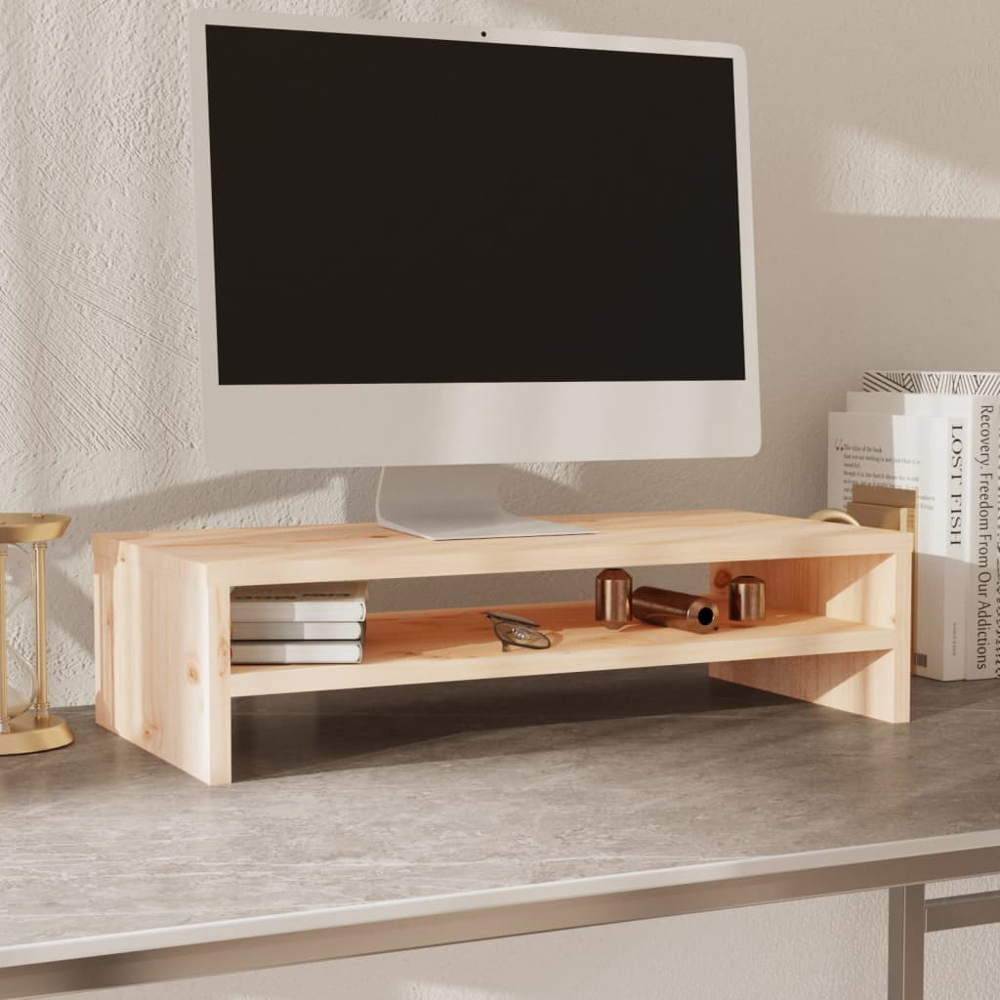 vidaXL Solid Wood Pine Monitor Stand Image 2
