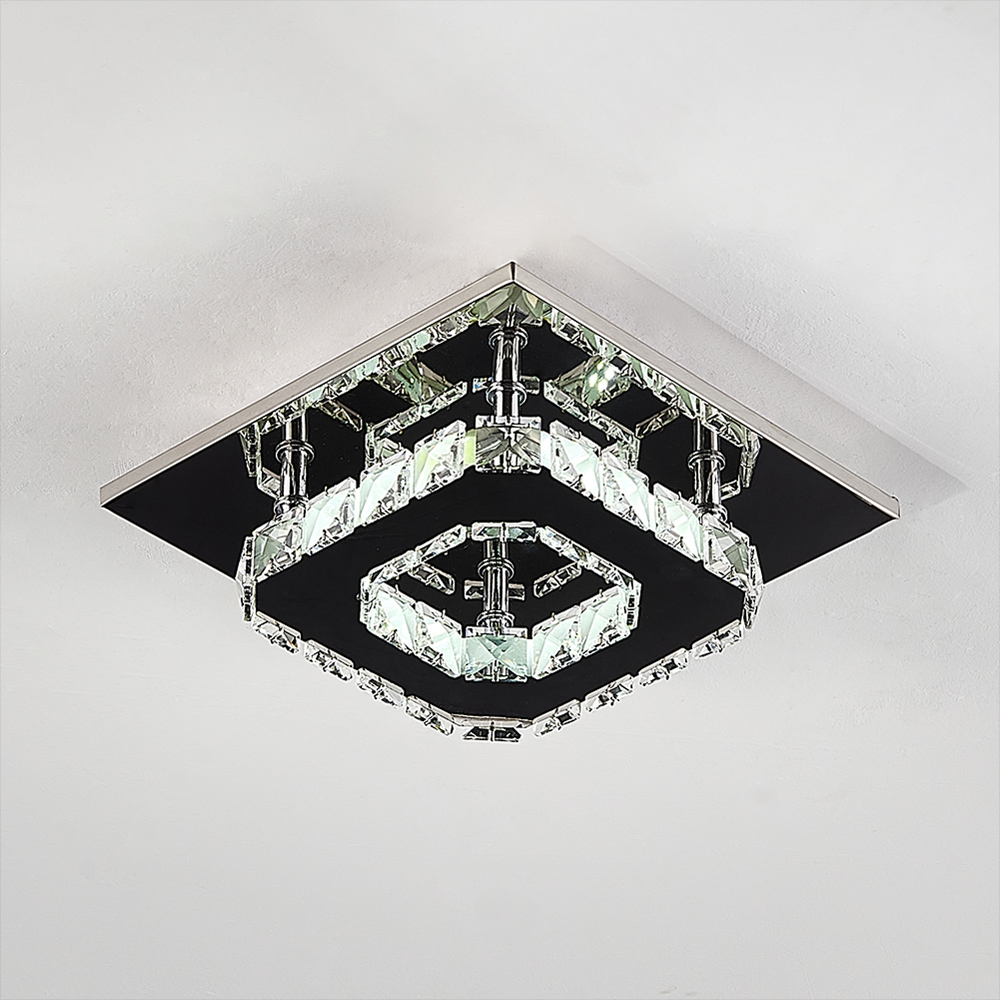 Living and Home Circle Crystal LED Ceiling Light Image 4