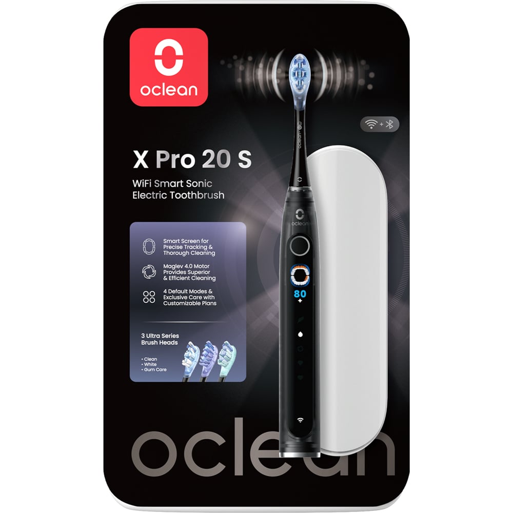 Oclean X Pro 20 S Black Wi-Fi Smart Sonic Electronic Toothbrush Set Image 1