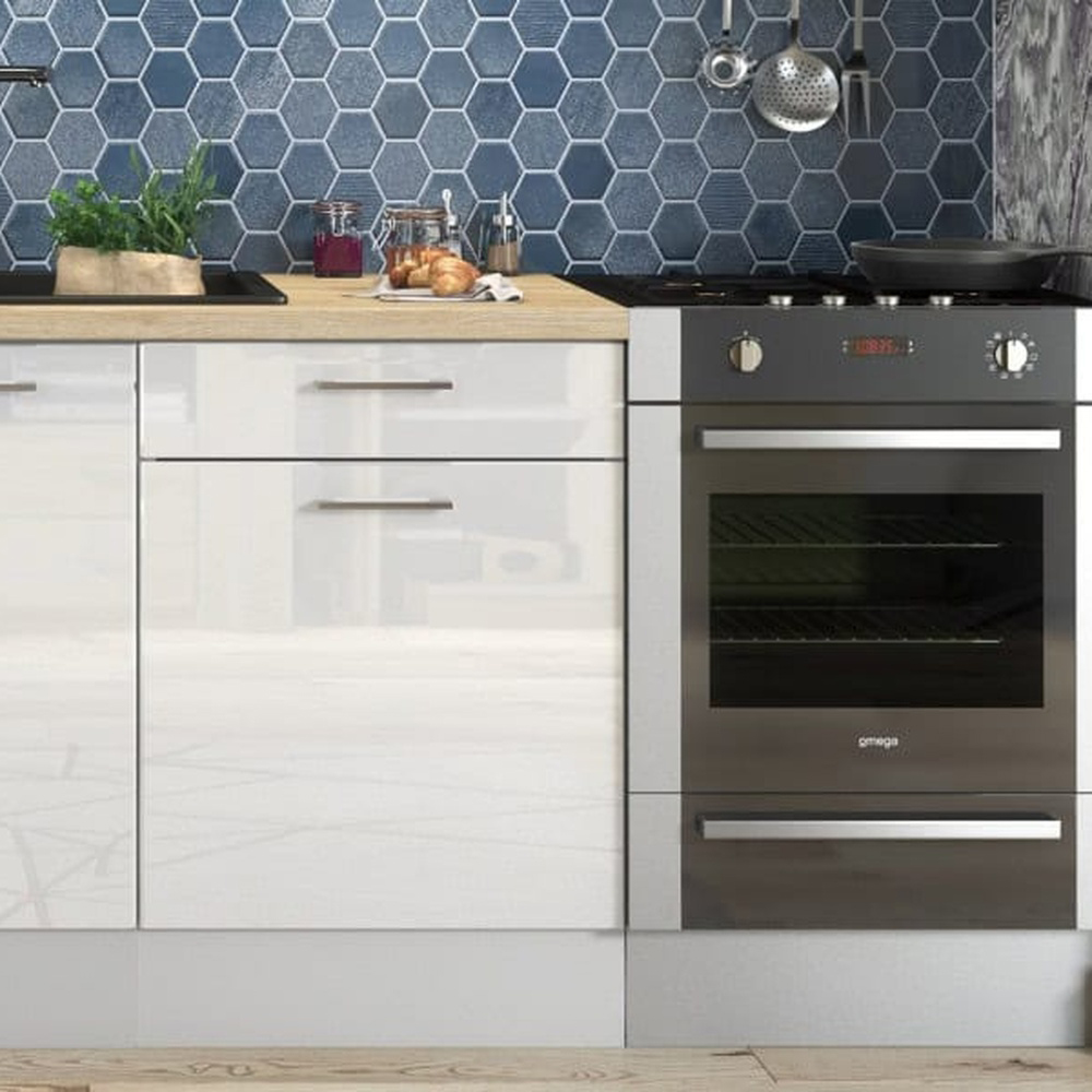 Impact Furniture Ella Single Drawer Single Door White High Gloss Kitchen Drawer Base Unit 600mm Image 3