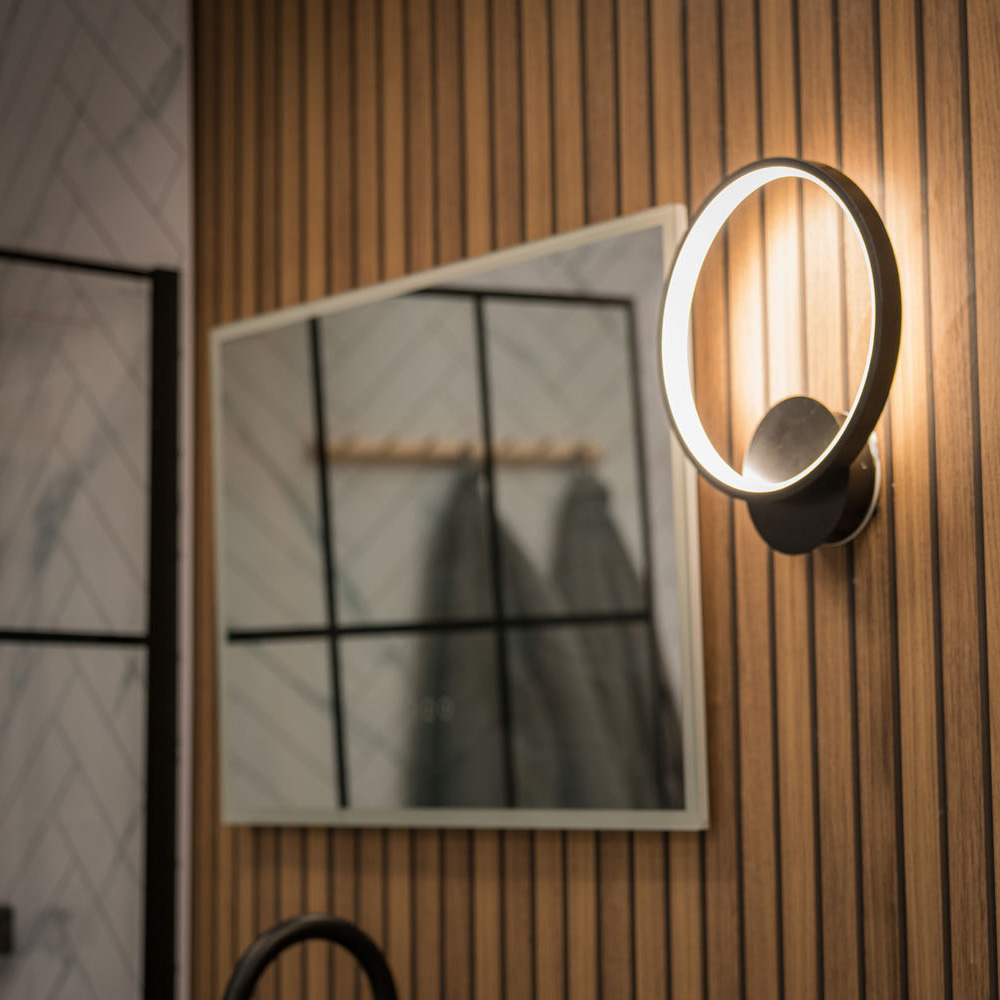 ValueLights Infinity Black Circle Integrated LED Wall Light Image 6