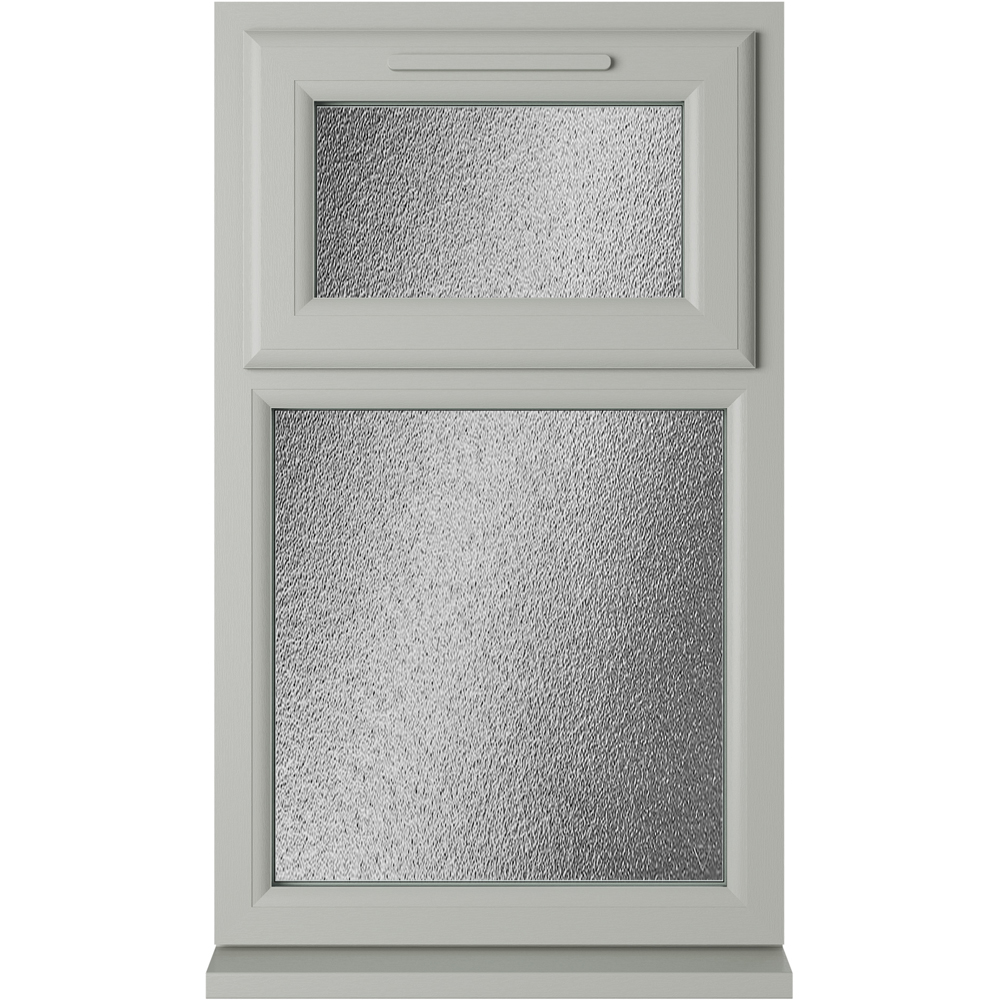 Crystal Agate and White Top Hung Over Fixed Light Obscure Double Glazed Window 610 x 1115mm Image 1