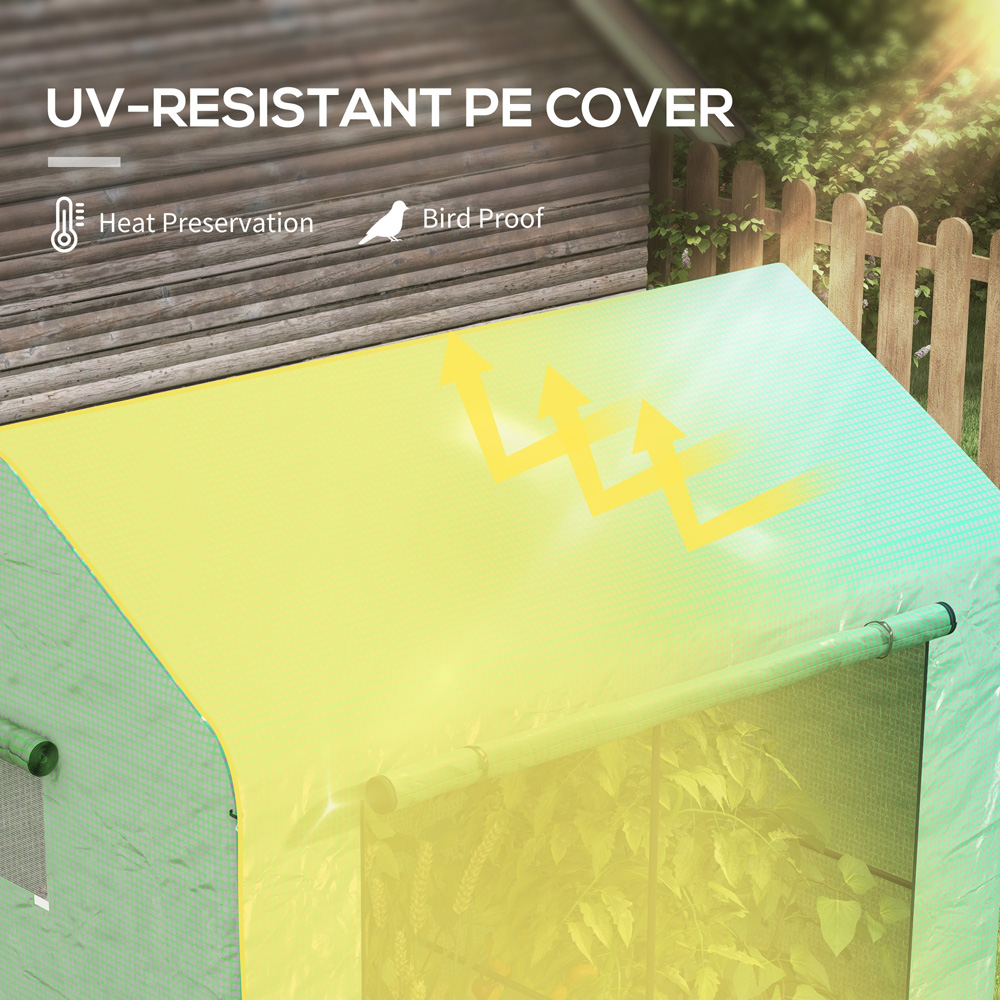 Outsunny Green Plastic 4.5 x 6.5ft Walk In Greenhouse Image 4