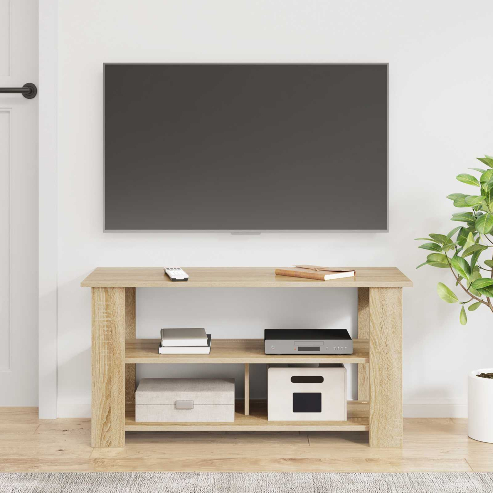vidaXL 2 Shelf Sonoma Oak Wide TV Stand Image 4