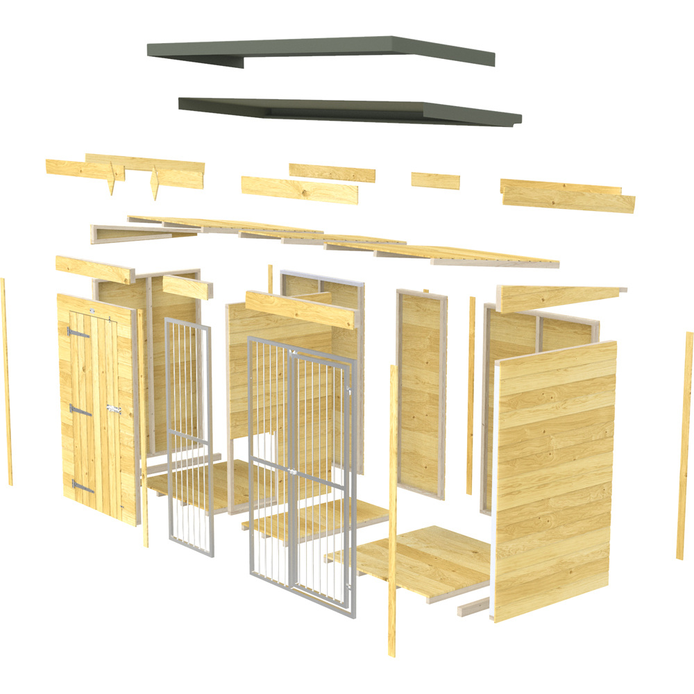 DIY Sheds 12 x 6ft Pressure Treated Tongue and Groove Timber Full Height Dog Kennel and Run Image 3