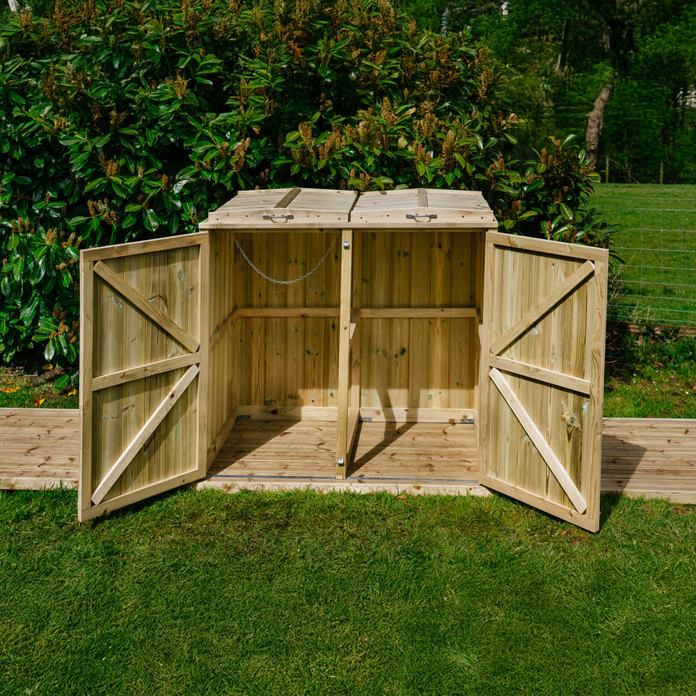 The Garden Village Shireburn 360L Double Wheelie Bin Shed Image 7
