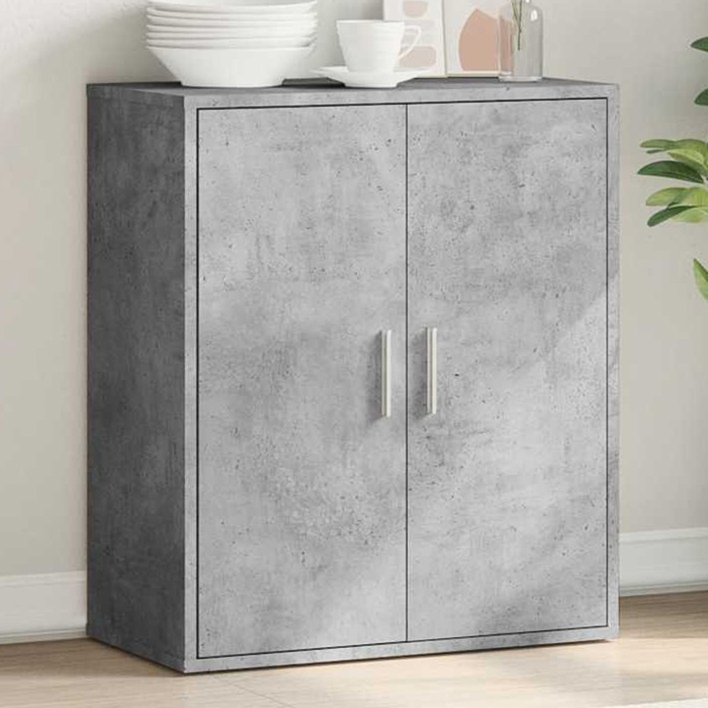 vidaXL 2 Door Concrete Grey Sideboard Image 1