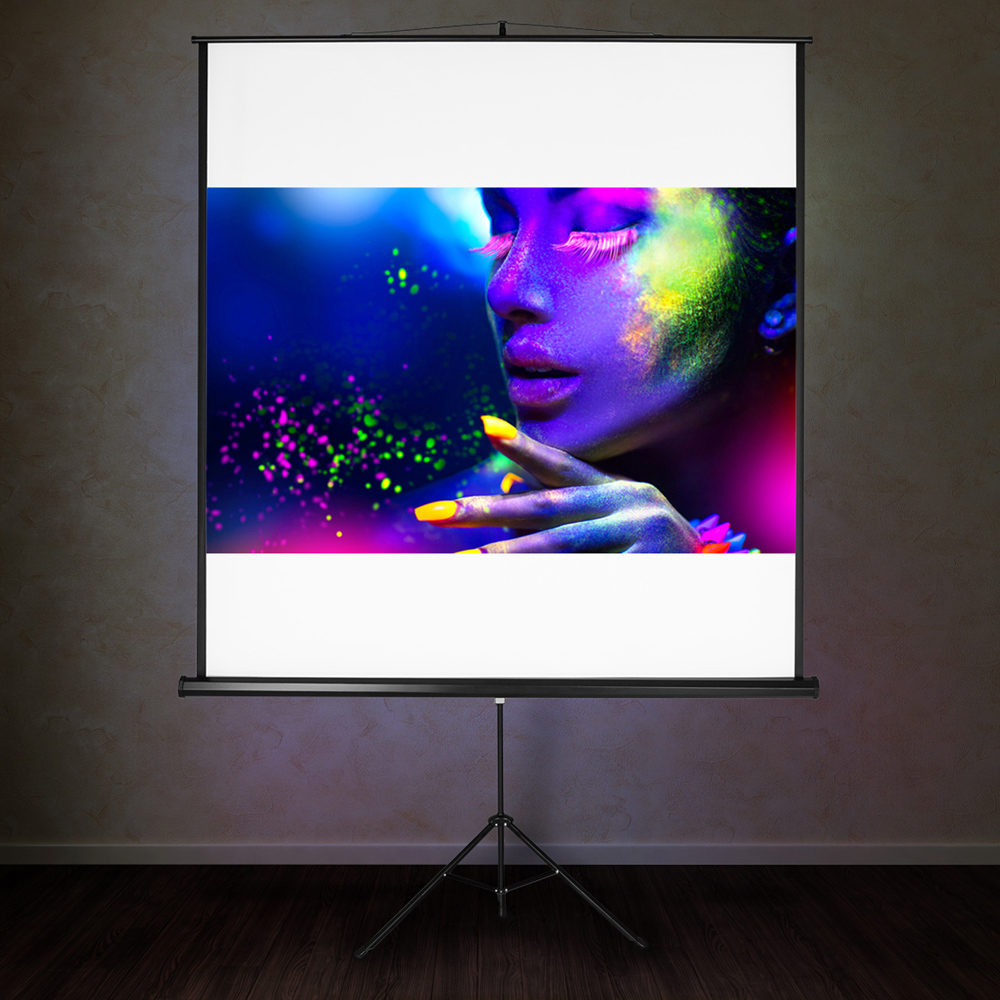 tectake Extendable Tripod Projector Screen 110 inch Image 2