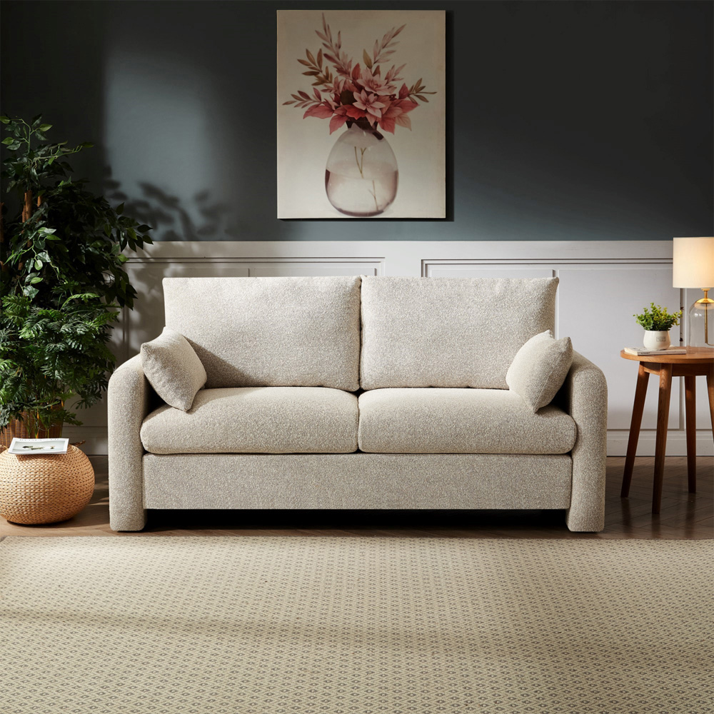 Artemis Home Shorewood 2 Seater Oatmeal Textured Fabric Sofa Image 3