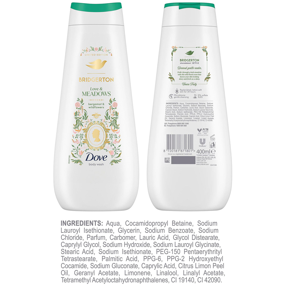 Dove Limited Edition Bridgerton Love Meadows Moisturising Shower Gel 400ml 6 Pack Image 8