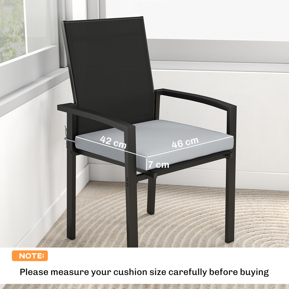 Outsunny Light Grey Seat Cushion with Machine Washable Cover 6 Pack Image 9