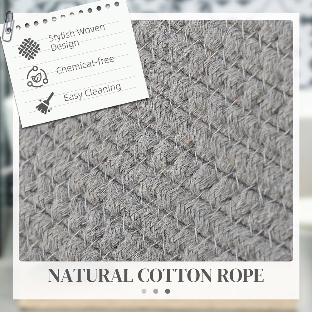 HOMCOM Grey Cotton Rope Laundry Basket 88L Image 4