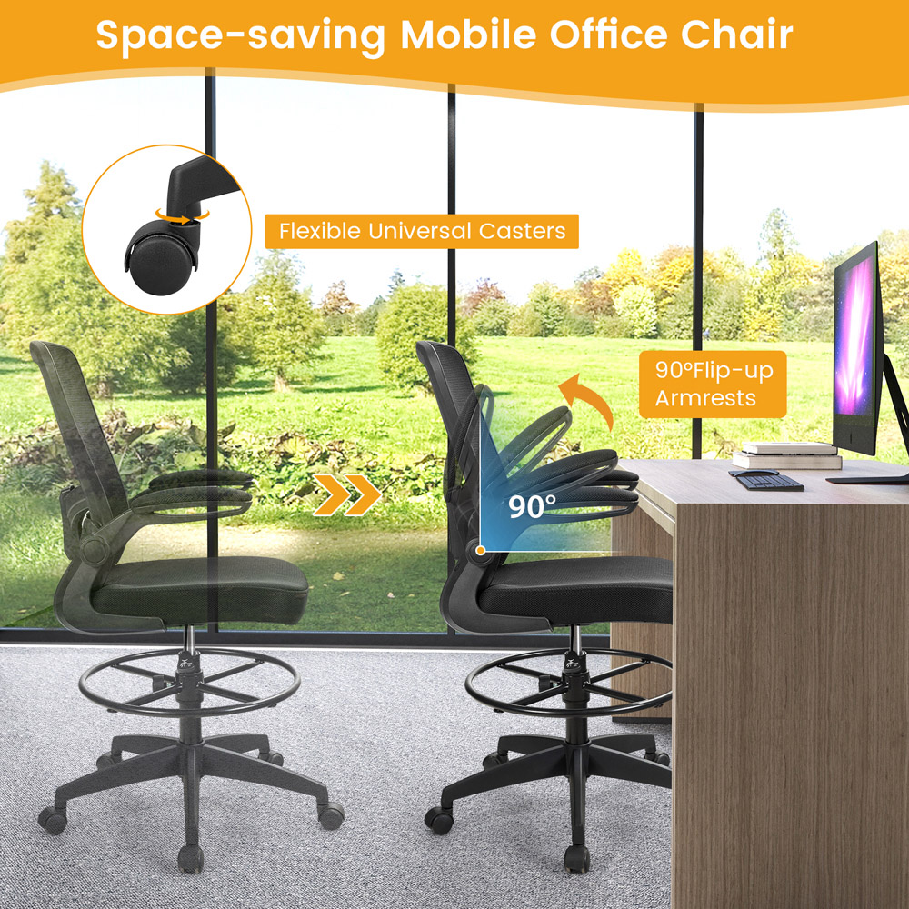 Costway Black High Back Mesh Office Chair Image 5