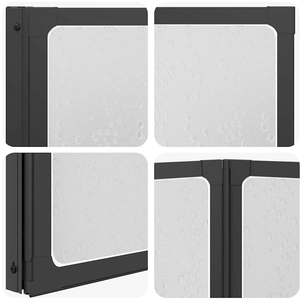 vidaXL Black Shower Screen 132 x 2 x 140cm Image 8