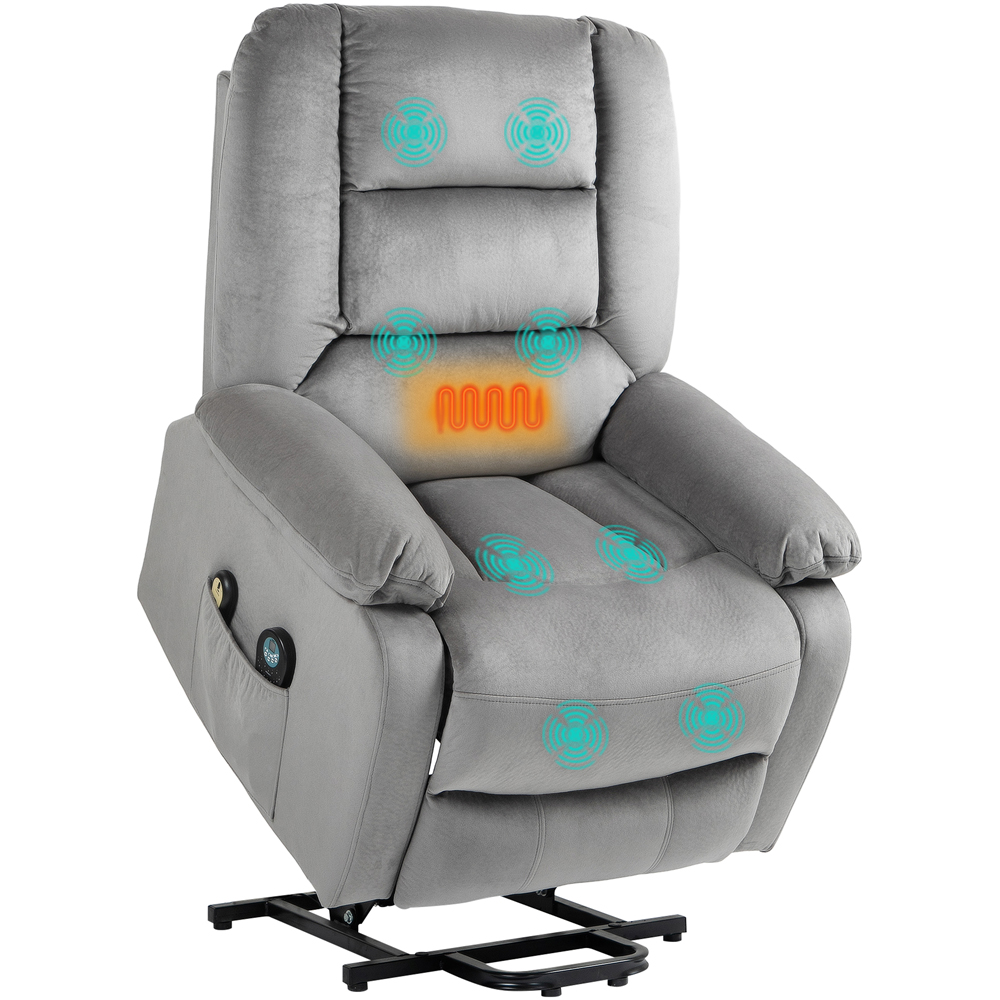 HOMCOM Grey Lift Riser and Recliner Chair with Remote Controller Image 2