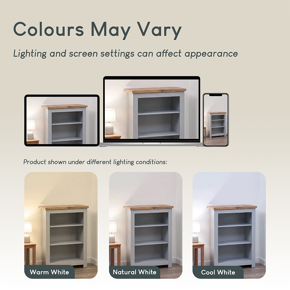 VIDA DESIGNS Arlington 3 Shelf Grey Bookcase Image 8