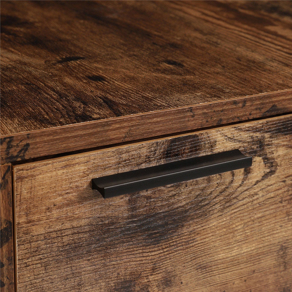 Living and Home Brown Retro Bedside Table Image 5