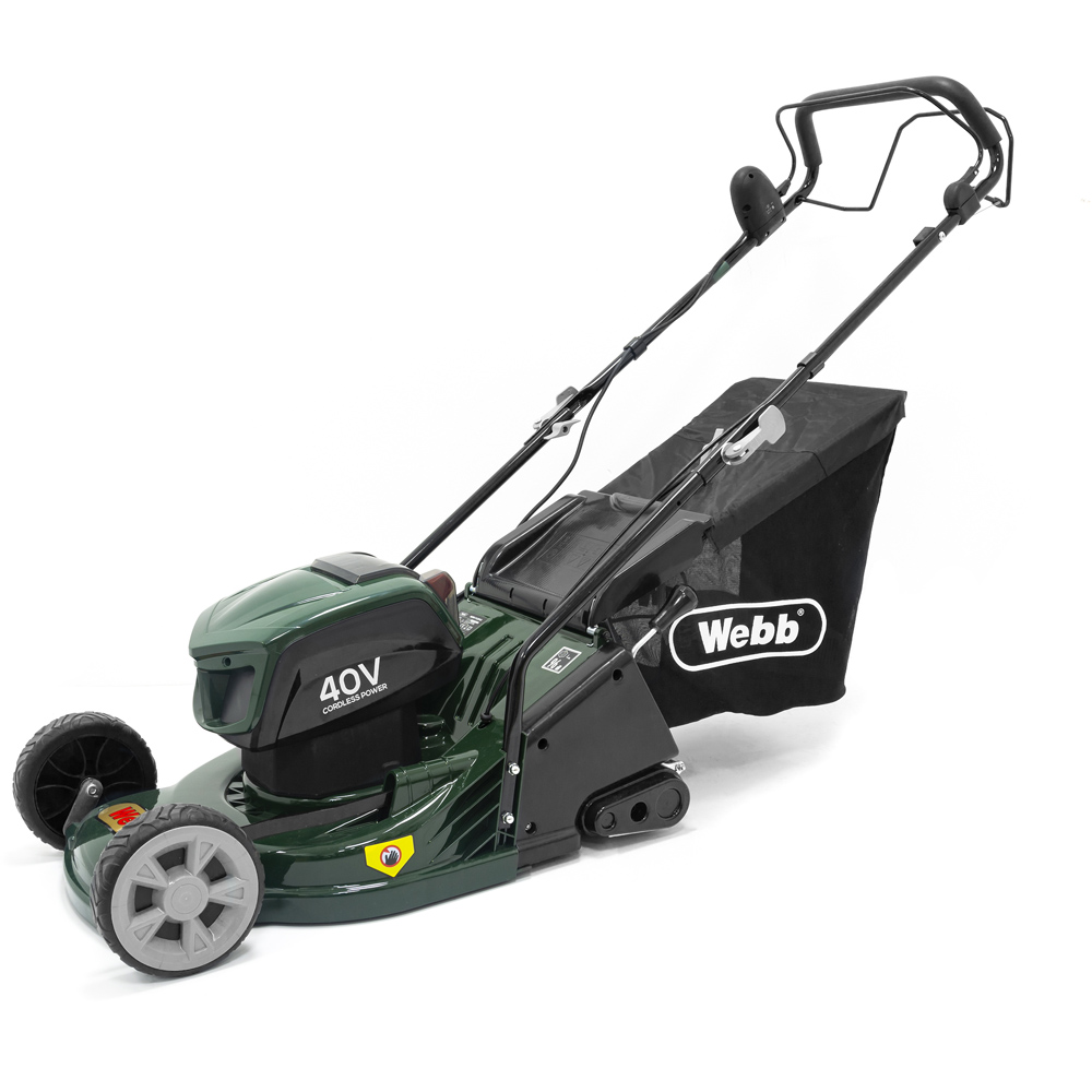 Webb 43cm 40V Self Propelled Cordless Petrol Rear Roller Rotary Lawn Mower Image 3