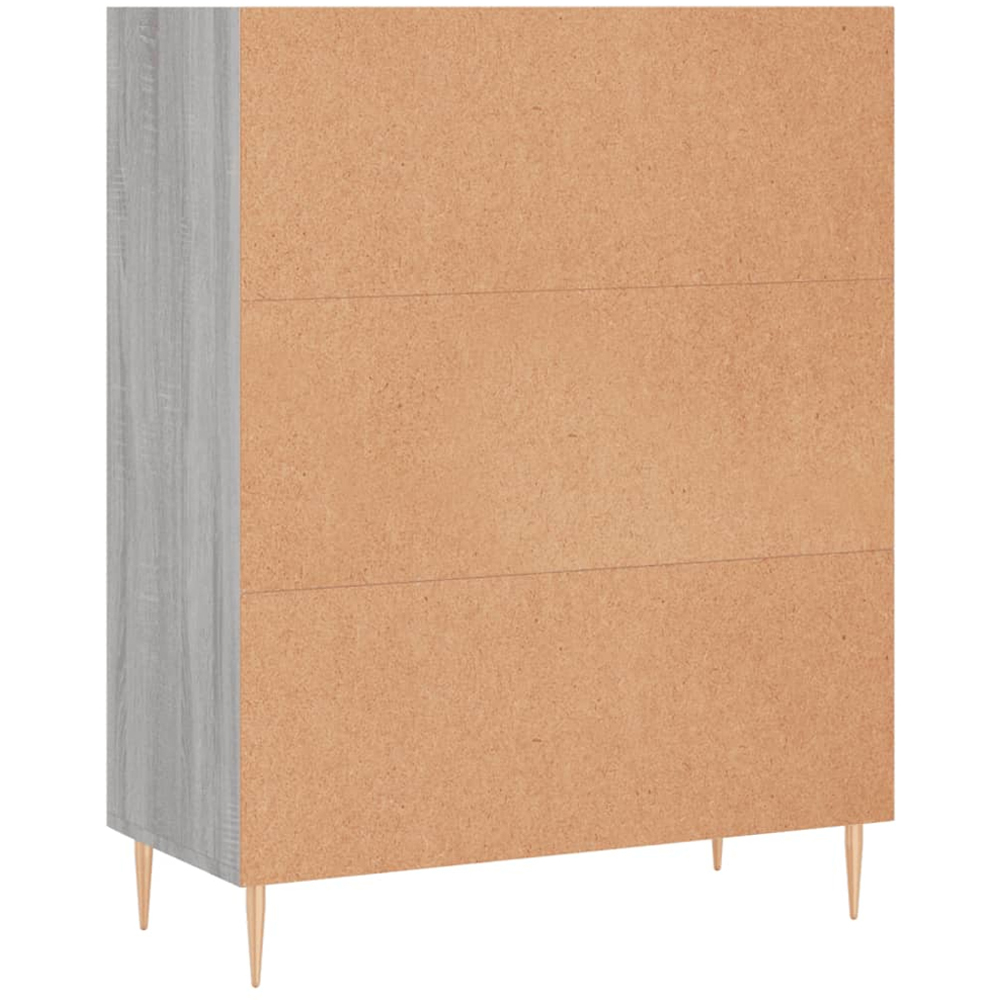 vidaXL 3 Shelf Grey Sonoma Bookcase Image 6