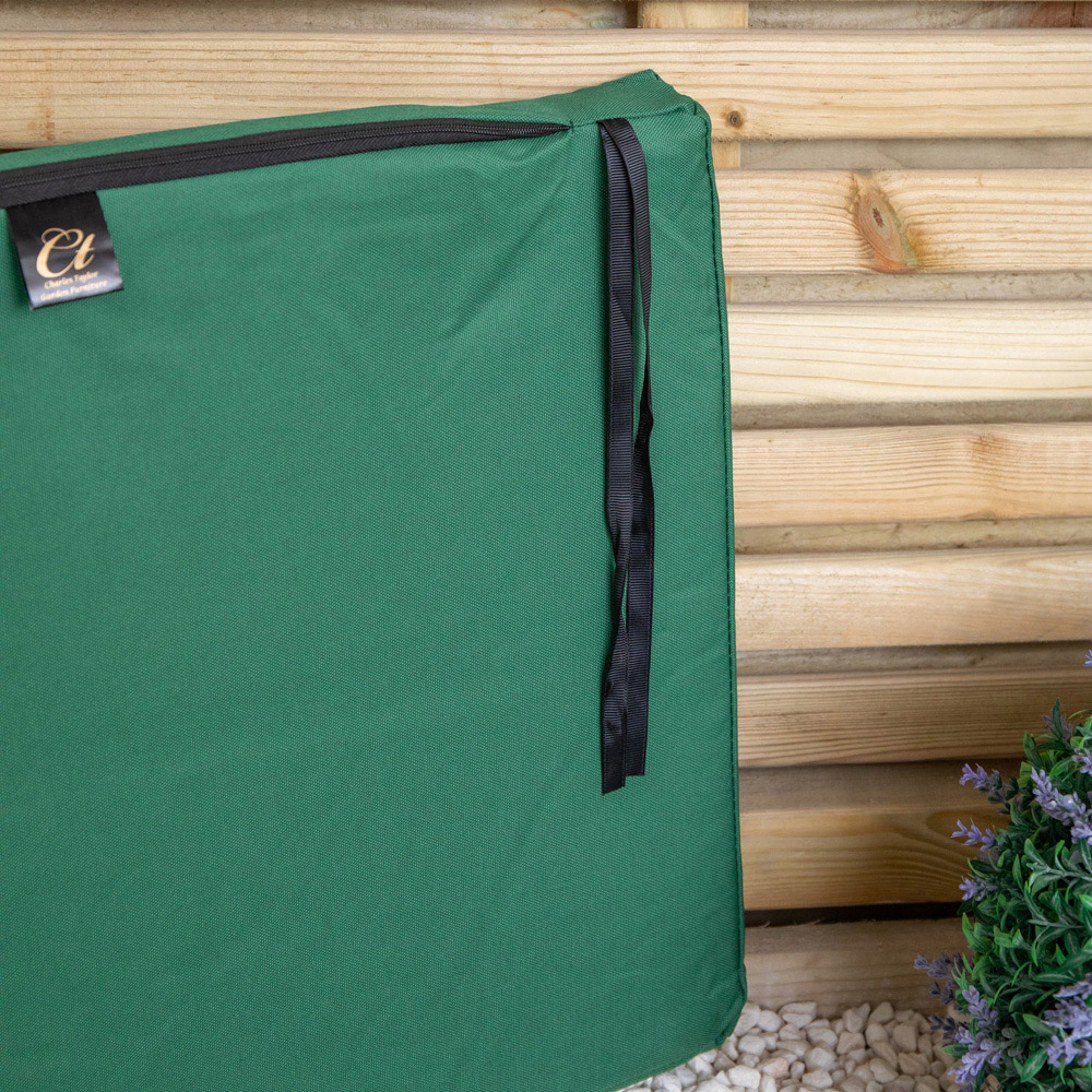 Samuel Alexander Single Seater Green Wooden Garden Chair Cushion Base 52 x 41cm Image 8