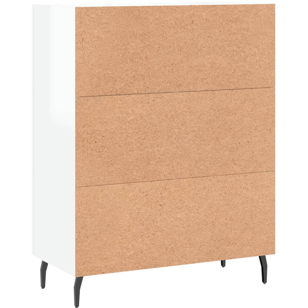 vidaXL Single Door 3 Drawer High Gloss White Sideboard Image 8