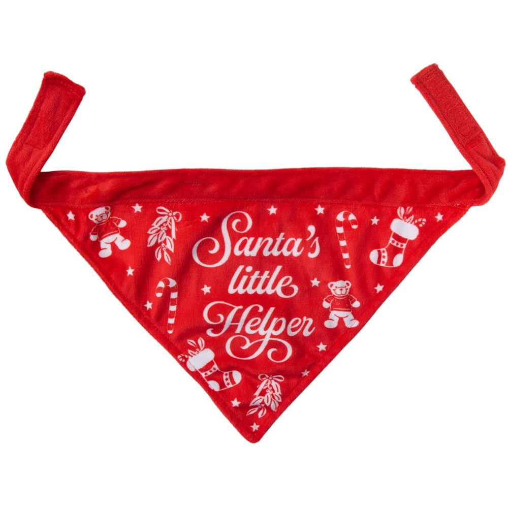 Santa's Helper Festive Pet Bandana Red Image 3