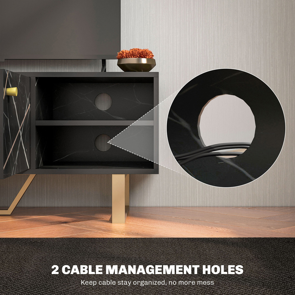 Portland Black Marble TV Unit Image 5
