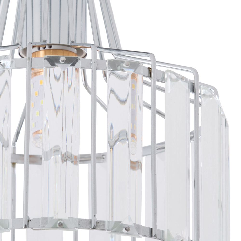 Living and Home E27 Screw Chrome Crystal Ceiling Light Image 6