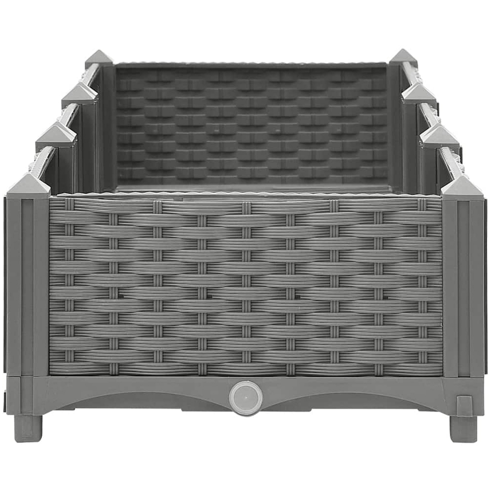 vidaXL Grey Plastic Rattan Raised Garden Bed 23 x 120 x 40cm Image 5