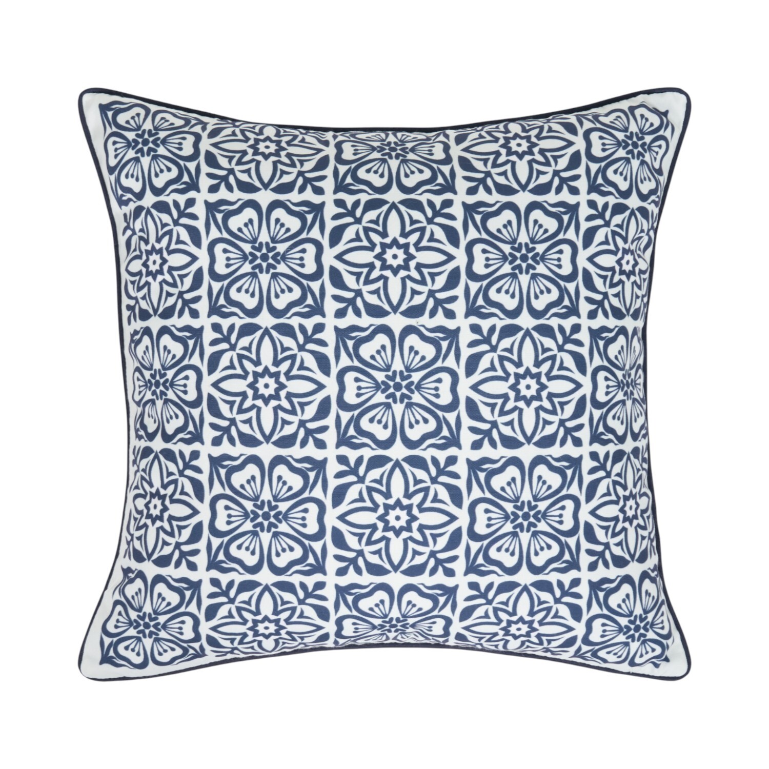Moroccan Tile Outdoor Cushion Blue Image 1