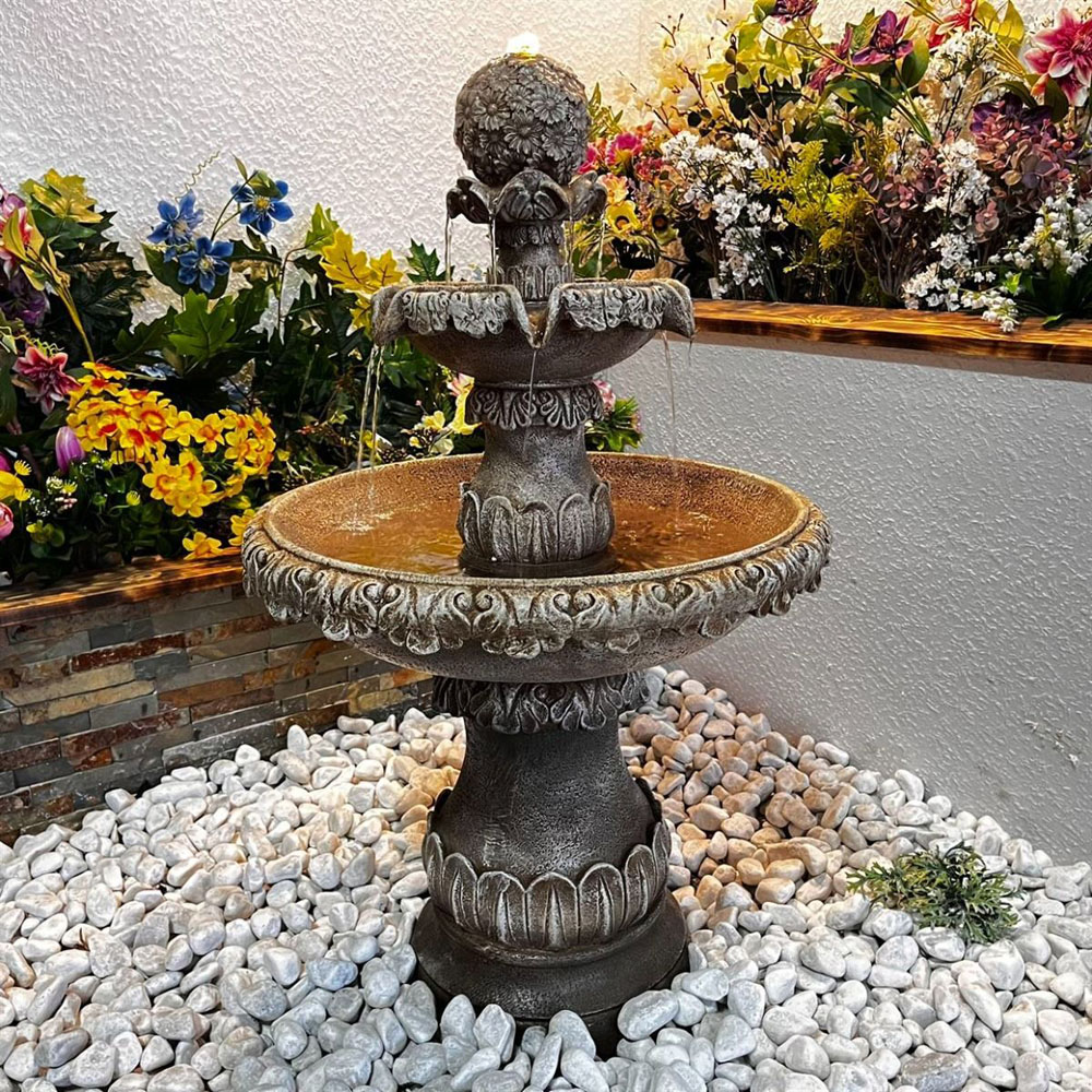 Tranquillity Ornate Bird Bath Mains Powered LED Water Feature Image 2