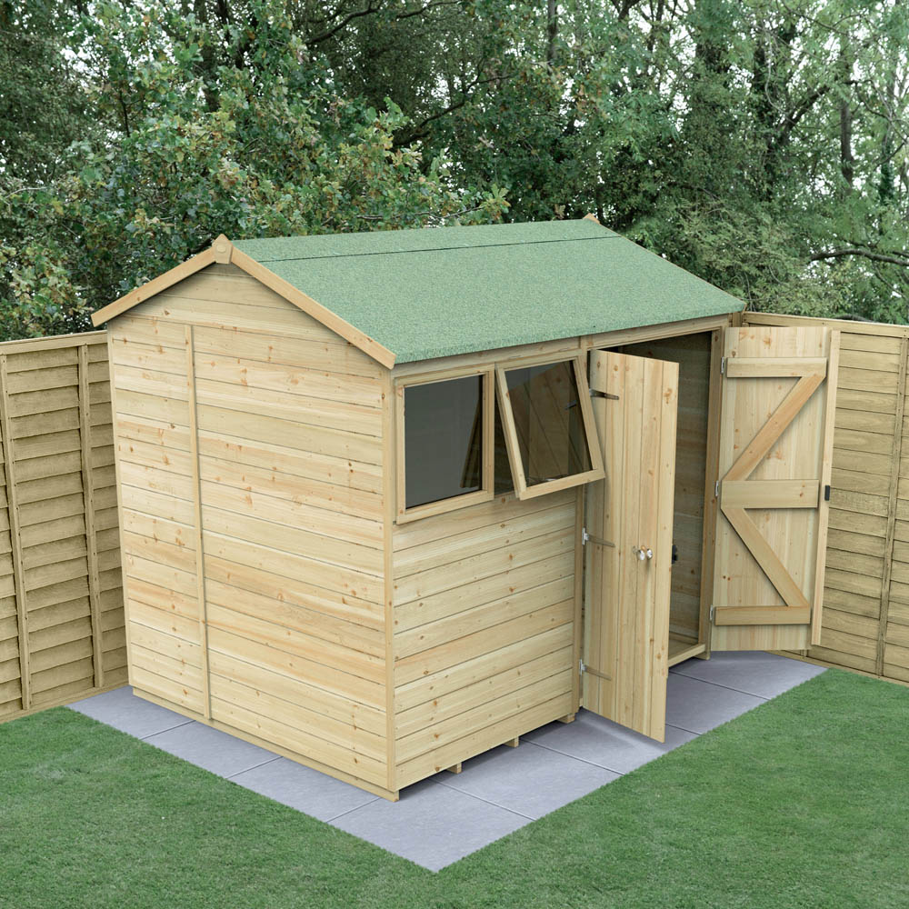 Forest Garden Timberdale 8 x 6ft Single Opening Reverse Apex Garden Shed Image 2