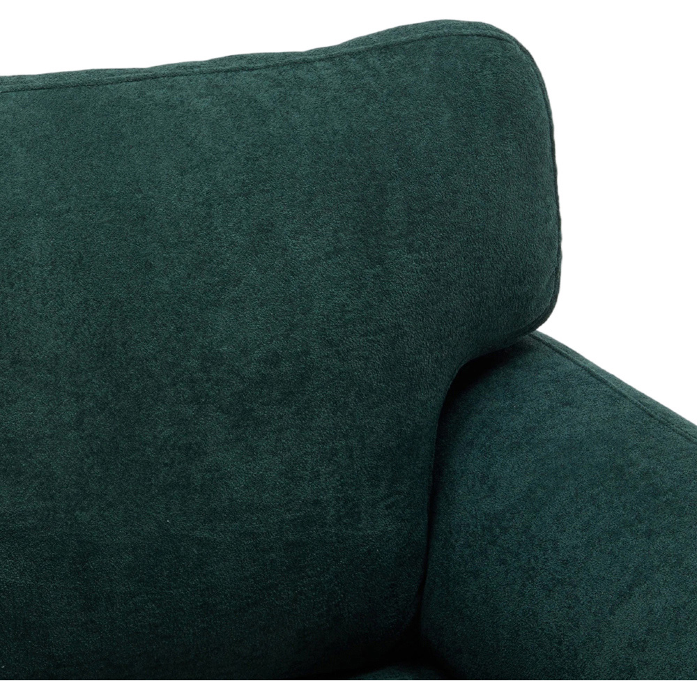 Living and Home Green Chenille Upholstered Armchair with Footstool Image 4