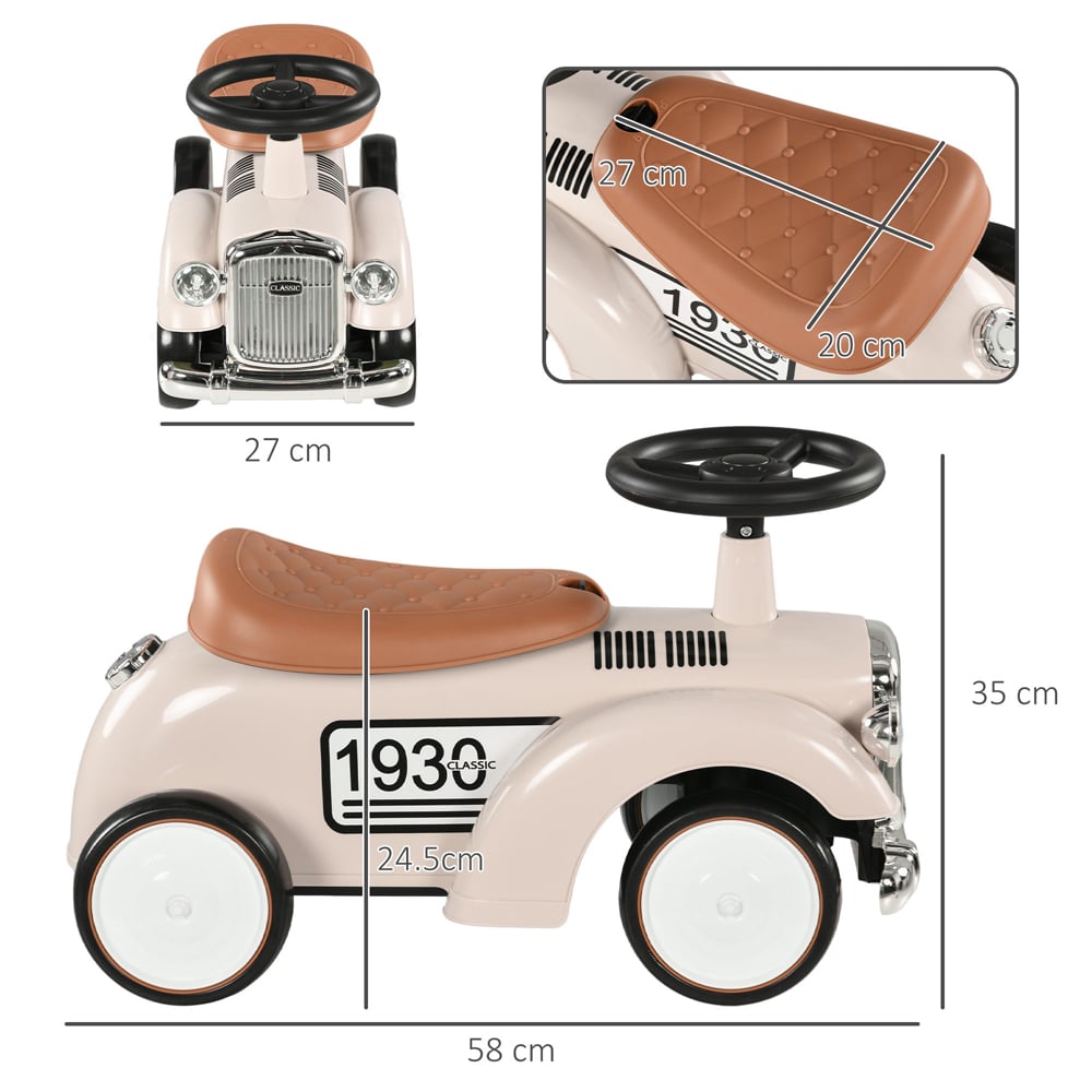AIYAPLAY Cream Foot to Floor Slider with Steering Wheel Image 7