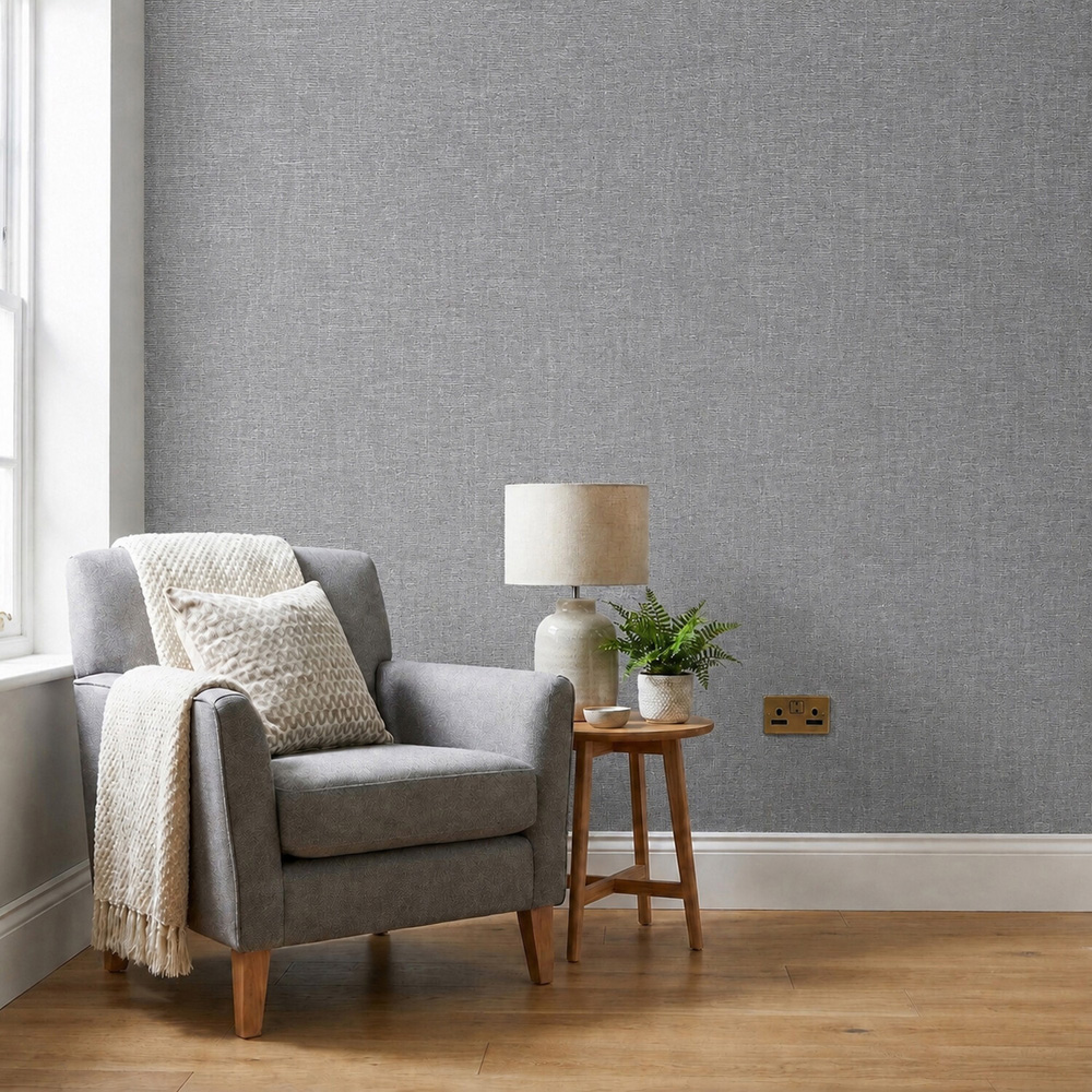 Adeline Textured Wallpaper Grey Image 1