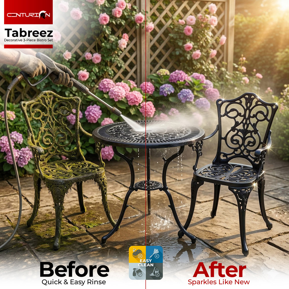 Centurion Supports Tabreez Aluminium 2 Seater Lounge Set Black Image 7