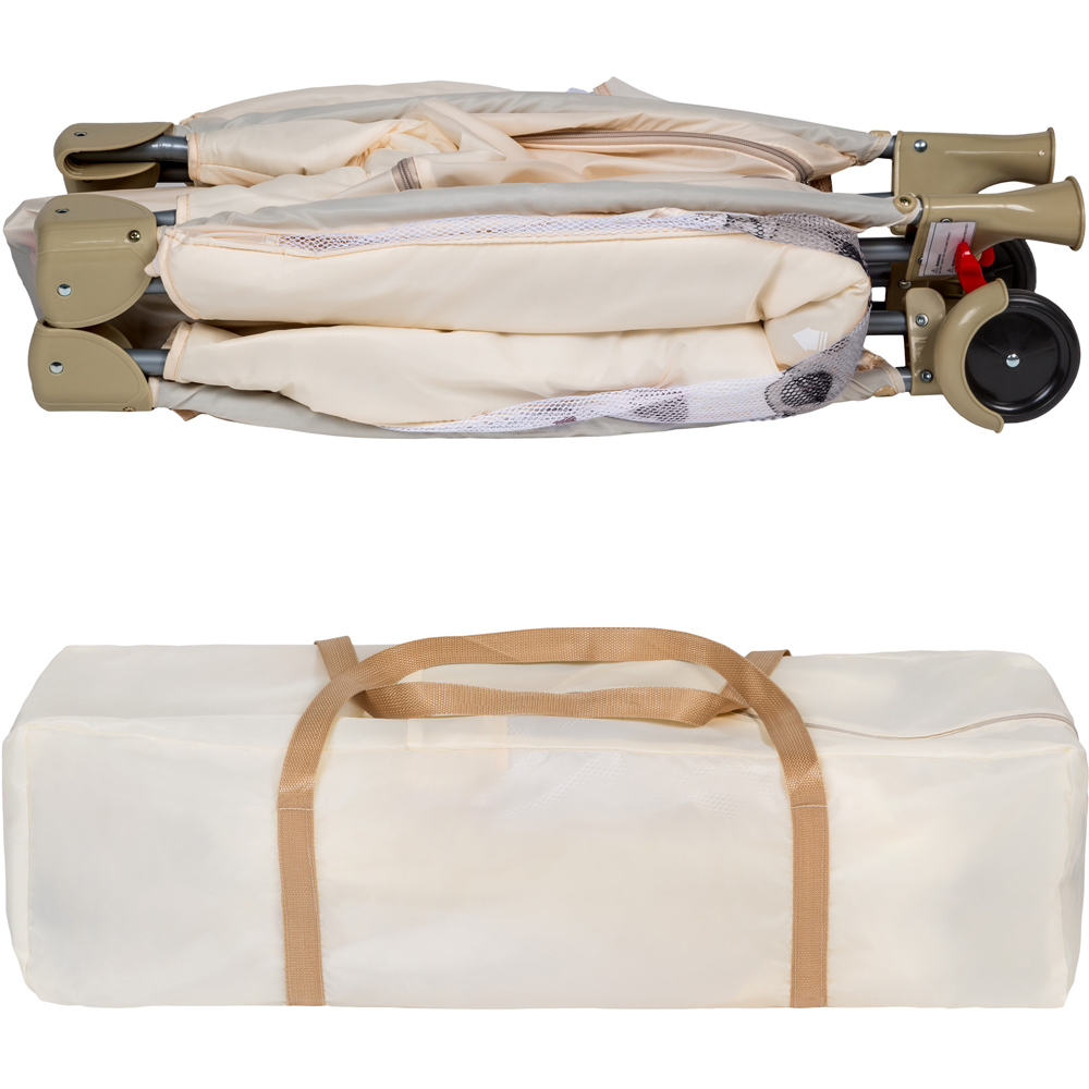 tectake Kids Beige Dog Travel Cot with Changing Mat Image 8