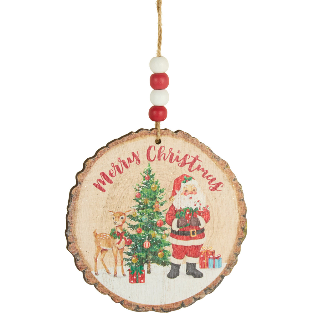 Wooden Santa Christmas Decoration Image 1