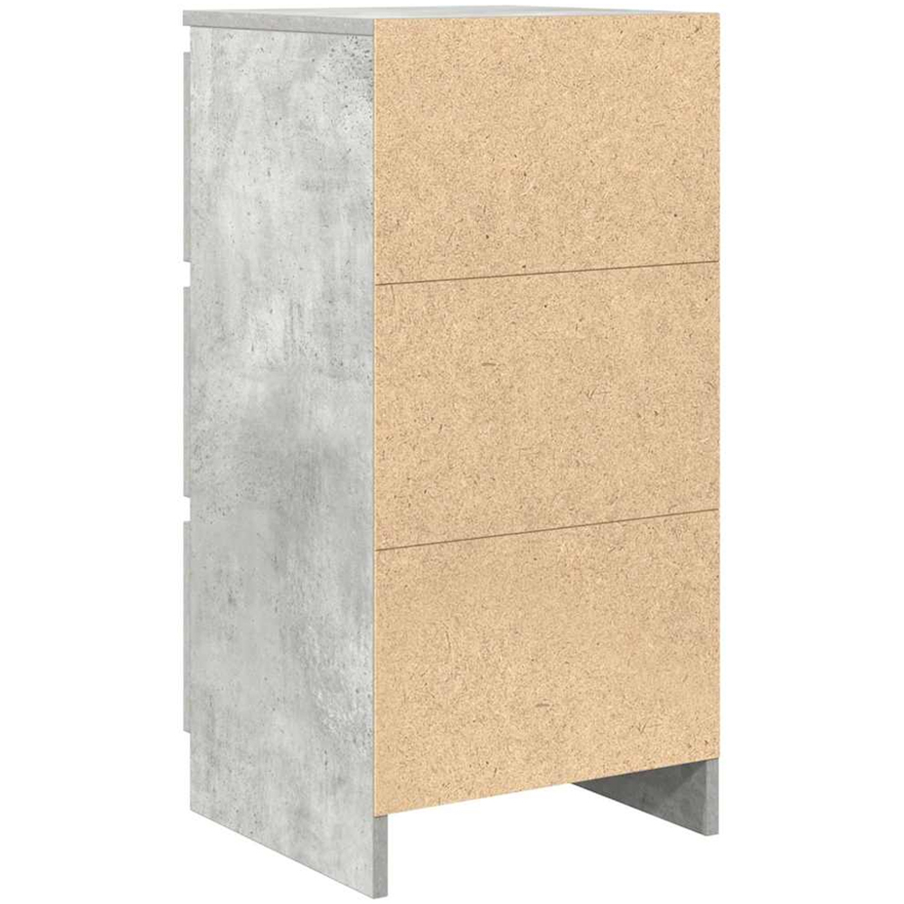 vidaXL 3 Drawer Concrete Grey Wooden Sideboard Image 7