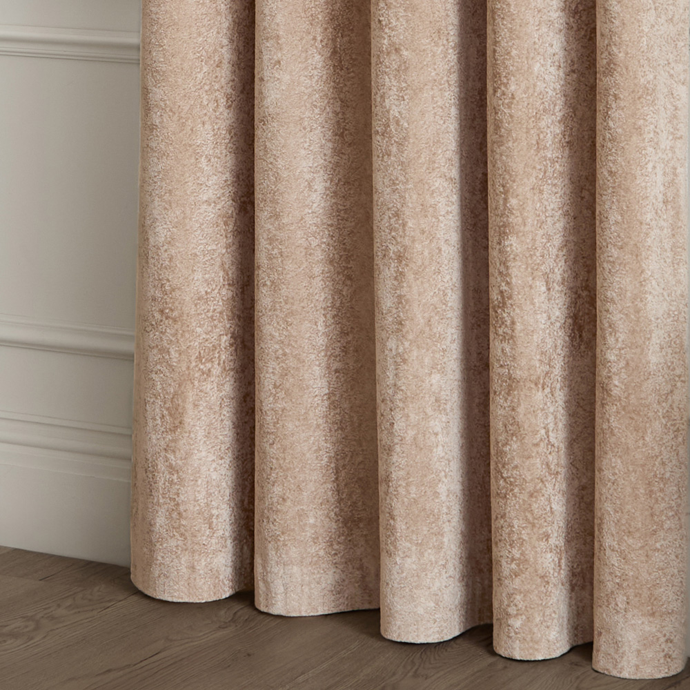 Paoletti Lustre Oyster Velvet Fully Lined Eyelet Curtains 117 x 183cm Image 5