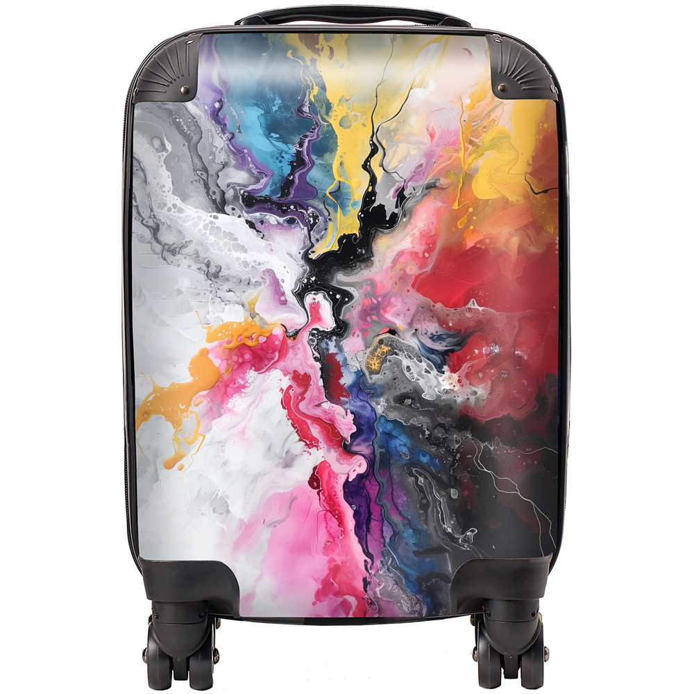 Warren Reed Designer Mini Cabin Explosive Colour Cascade Suitcase Image 1