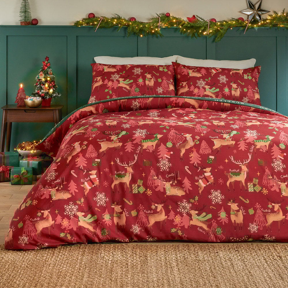 Duvet Day Single Sleigh Team Soft Touch Reversible Duvet Set Image 1