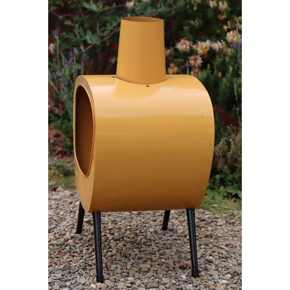 Gardeco Stella Extra Large Mid Century Retro Design Orange Chimenea Image 4