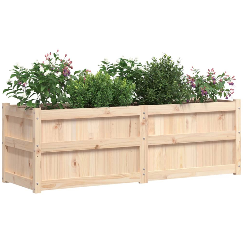 vidaXL Brown Pine Wood Raised Garden Bed 50 x 150 x 50cm Image 3