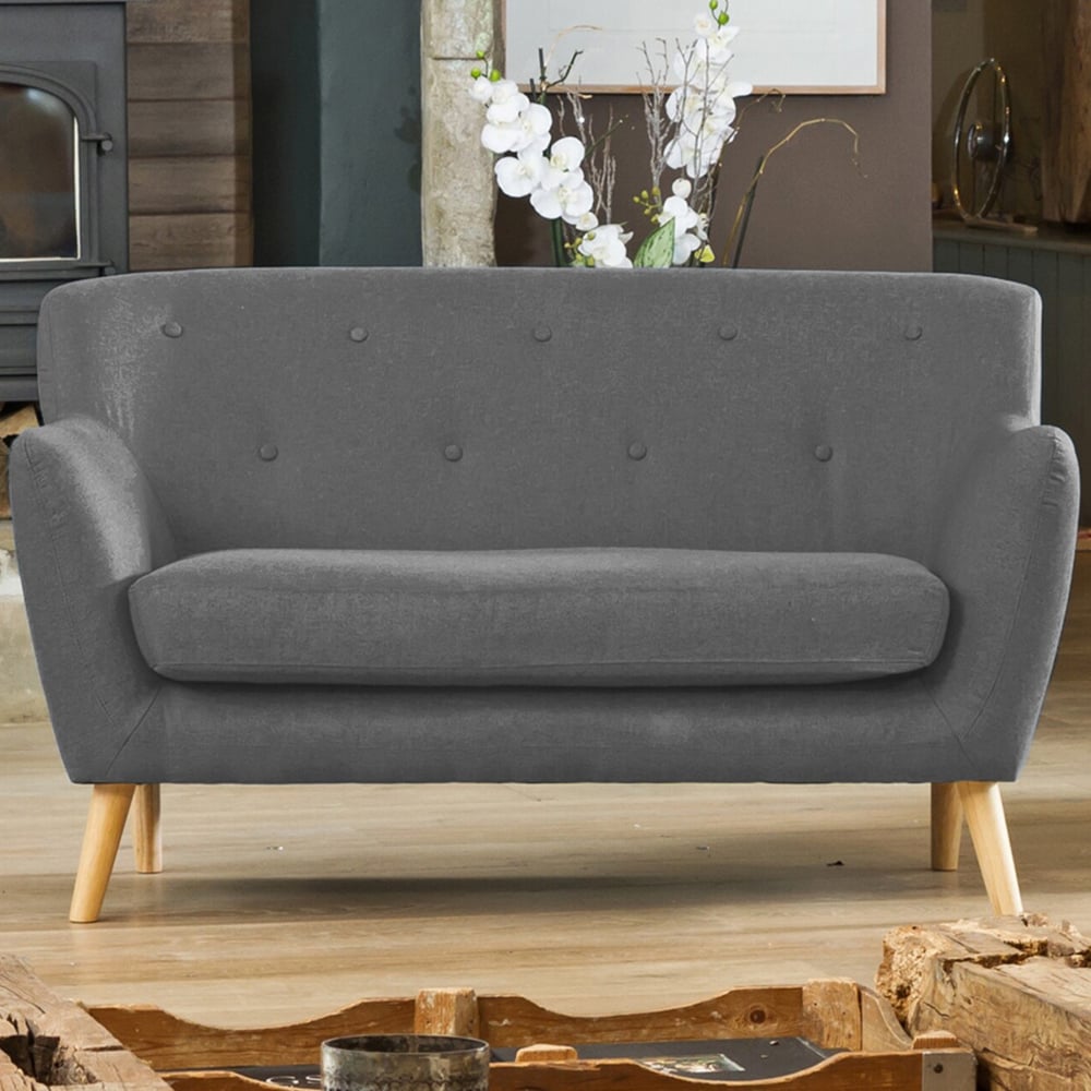 Lynwood 2 Seater Dark Grey Fabric Sofa Image 1